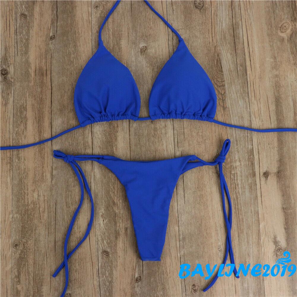 [Mã FATREND18J giảm đến 30k đơn 99k] Bộ Bikini 2 Mảnh Màu Trơn Gợi Cảm Dành Cho Nữ | BigBuy360 - bigbuy360.vn
