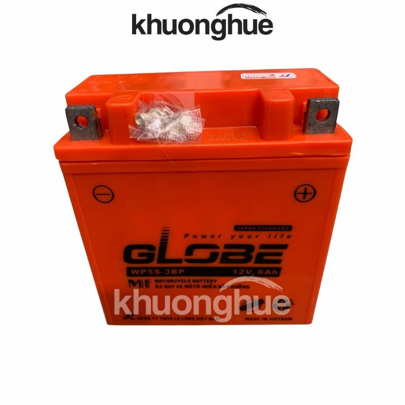 Bình điện, bình khô Globe 12V/ 6Ah xe Sirius, Taurus, Jupiter