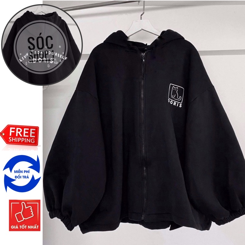 Áo Khoác Nỉ Con Mèo Form Rộng Tay Phồng Unisex | BigBuy360 - bigbuy360.vn