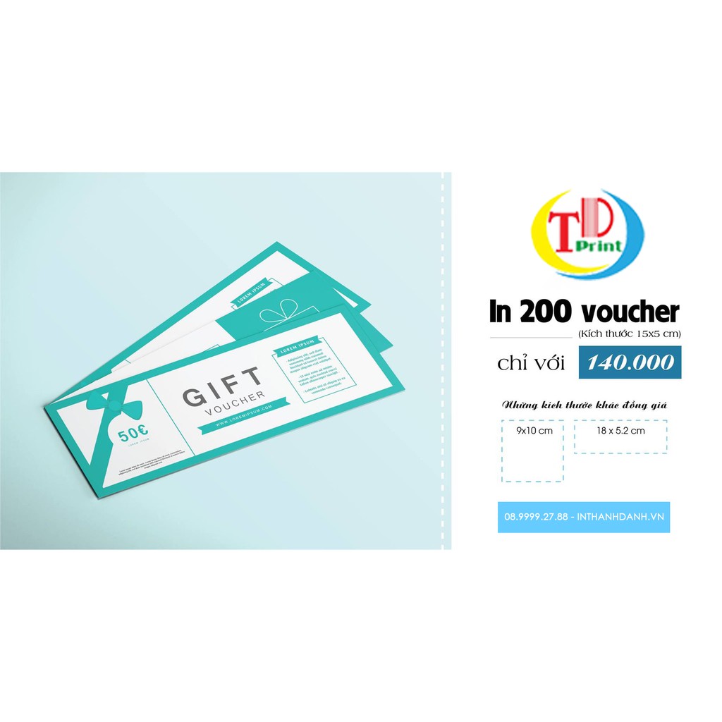 In voucher quà tặng - thẻ tích điểm theo yêu cầu