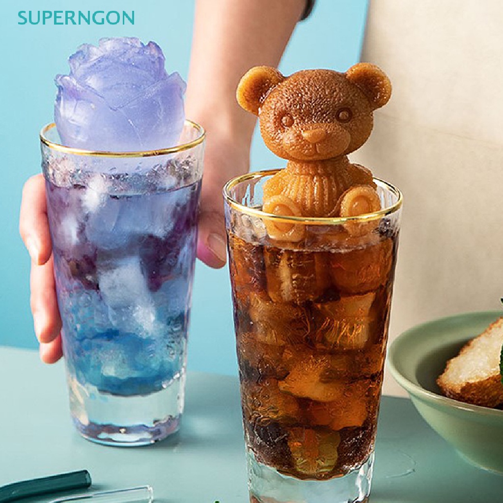 Khuôn Silicon Làm Đá Hình Gấu Hoạt Hình 3D Dễ Sử Dụng