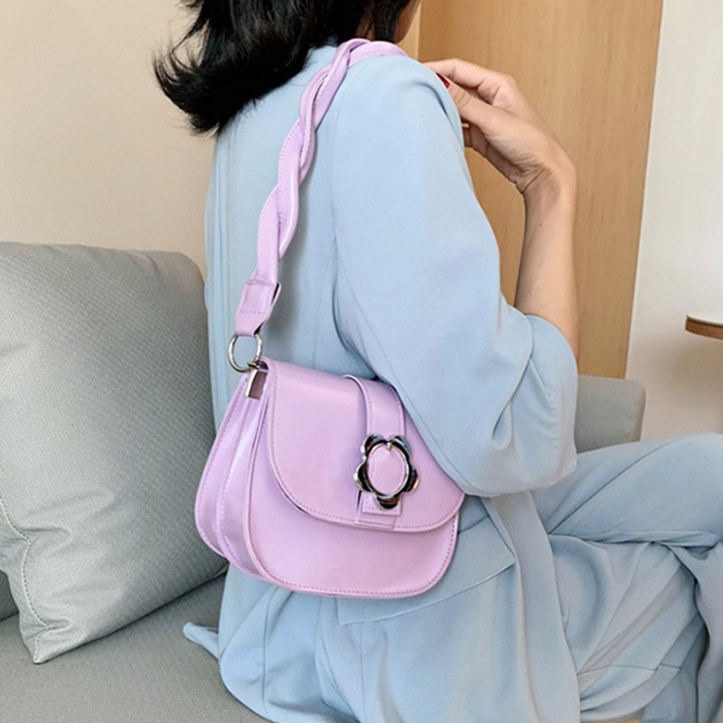 Túi Đeo Chéo Màu Trơn Thời Trang Đơn Giản Cho Nữ