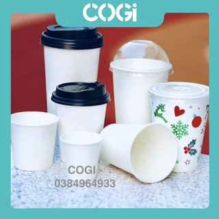 Mẫu 7 ly giấy kèm nắp, nhiều kích thước COGI