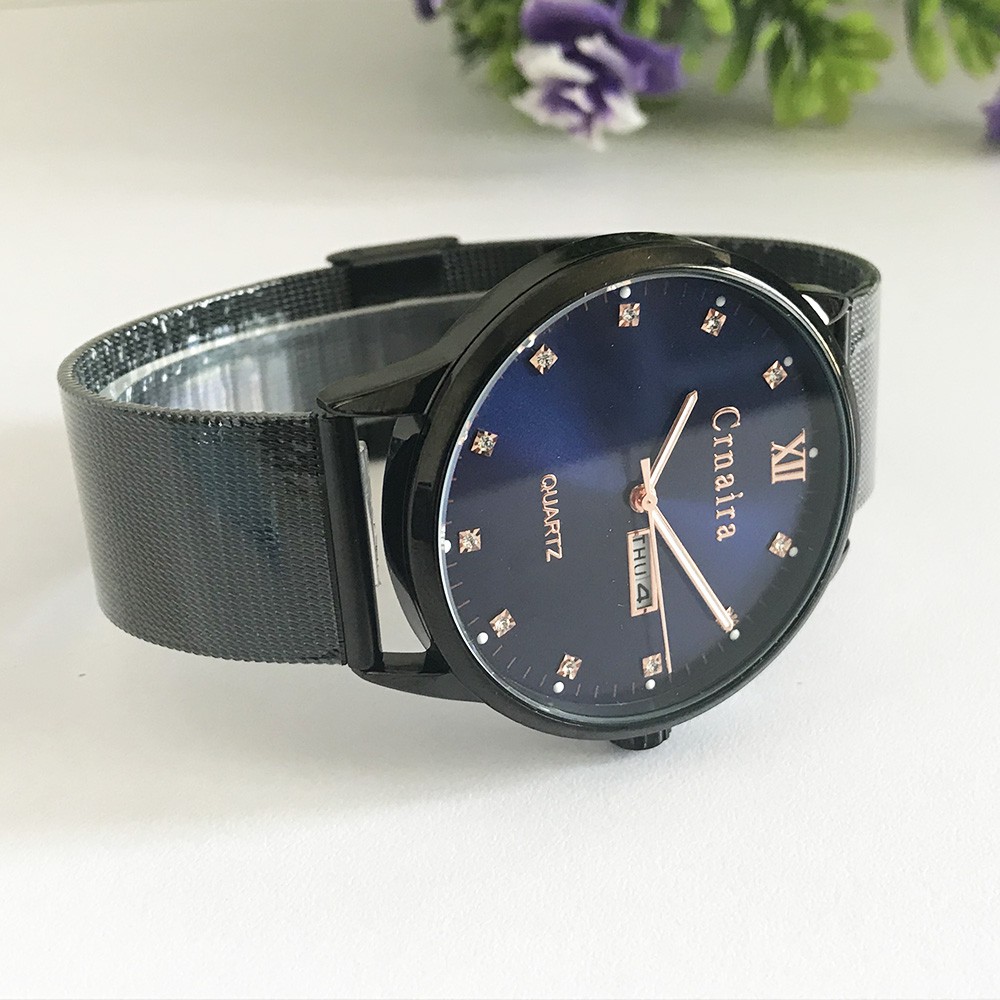 ĐÔNG HỒ NAM CRNAIRA C0309 CHẠY 3 KIM DÂY THÉP MÀNH CAO CẤP + TẶNG PIN