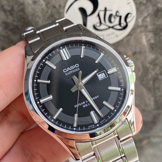 Đồng hồ nam Casio MTS-100D-1 dây thép,khung thép,kính saphia