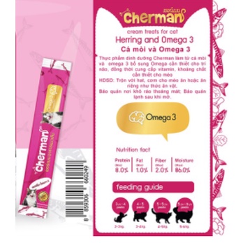 Súp Thưởng dinh dưỡng Cao cấp Cherman vị cá mòi , cá hồi , cá ngừ cho mèo