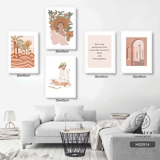 ⭐ Combo 5 tranh treo tường nghệ thuật bằng vải canvas tặng đinh treo 3 chân [H029]