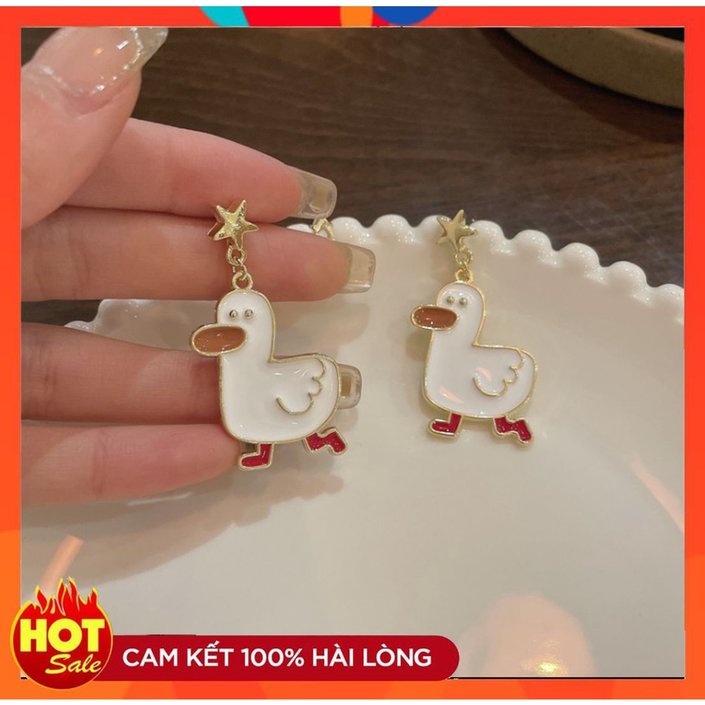 [HOT] BÔNG TAI KHUYÊN TAI HÌNH CHÚ VỊT NGỘ NGHĨNH ĐÁNG YÊU DỄ THƯƠNG PHONG CÁCH HÀN QUỐC 221BT027