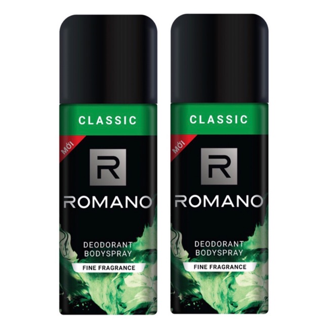 Romano: Combo 2 chai Xịt khử mùi toàn thân cho Nam Romano Classic +Tặng 5 gói dầu gội