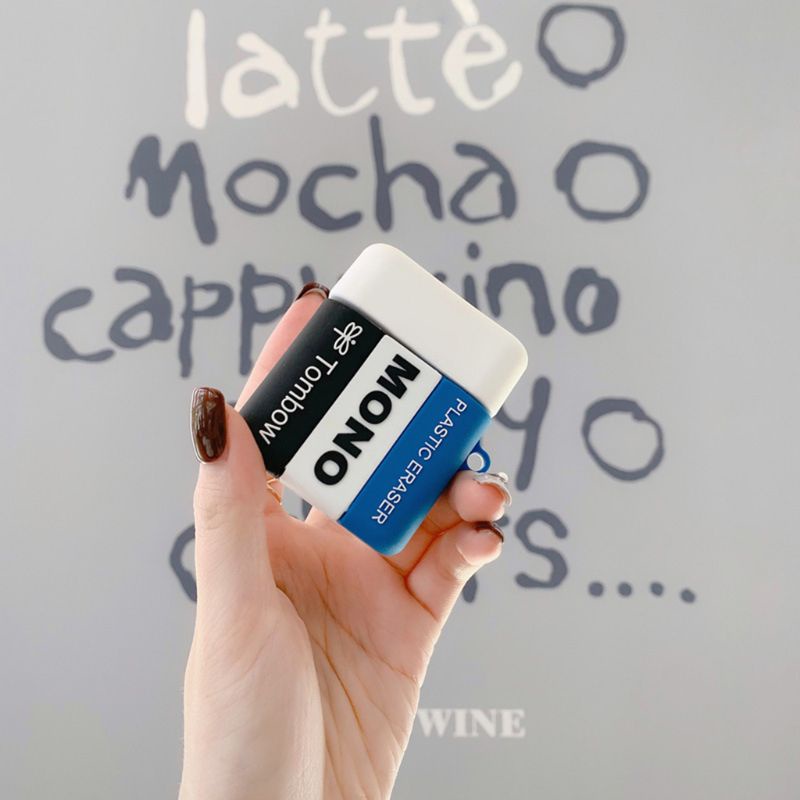 Vỏ Bọc Bảo Vệ Hộp Sạc Tai Nghe Air Pods Hình Cục Tẩy Độc Đáo