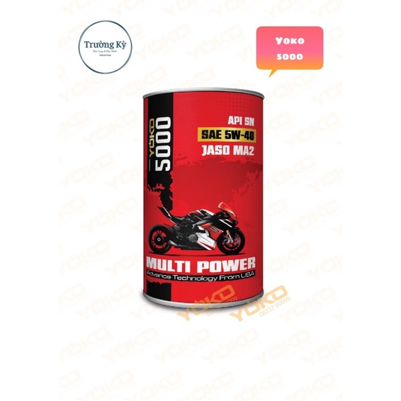 Nhớt Yoko 5000 5W-40 cao cấp dành cho xe số bình 1 lít