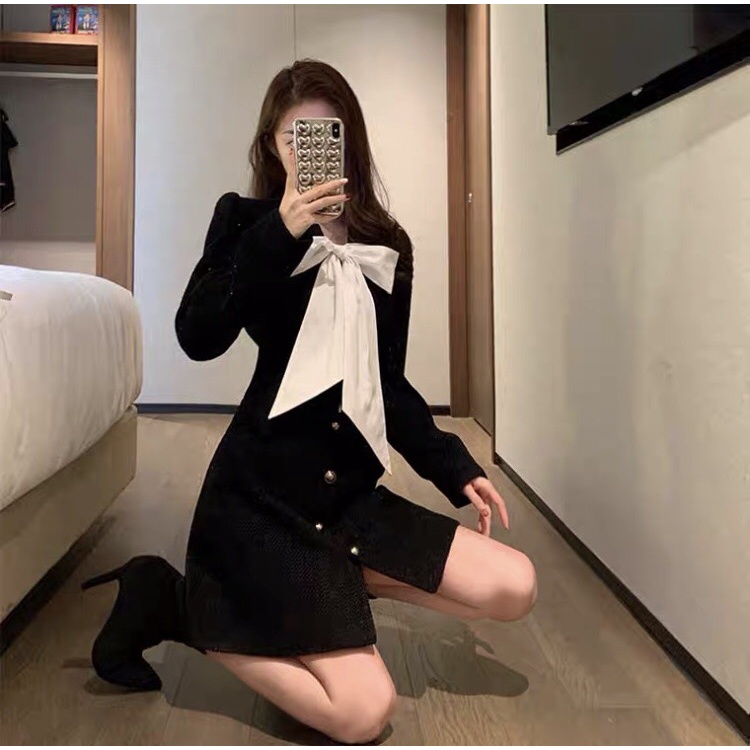 [SIEU CHECKCHI] VÁY DÁNG XÒE, TAY ÁO DÀI, CỔ ÁO THẮT NƠ, CÓ KHÓA ÁO CỰC PHONG CÁCH ĐỂ ĐI TIỆC (TL5) | BigBuy360 - bigbuy360.vn