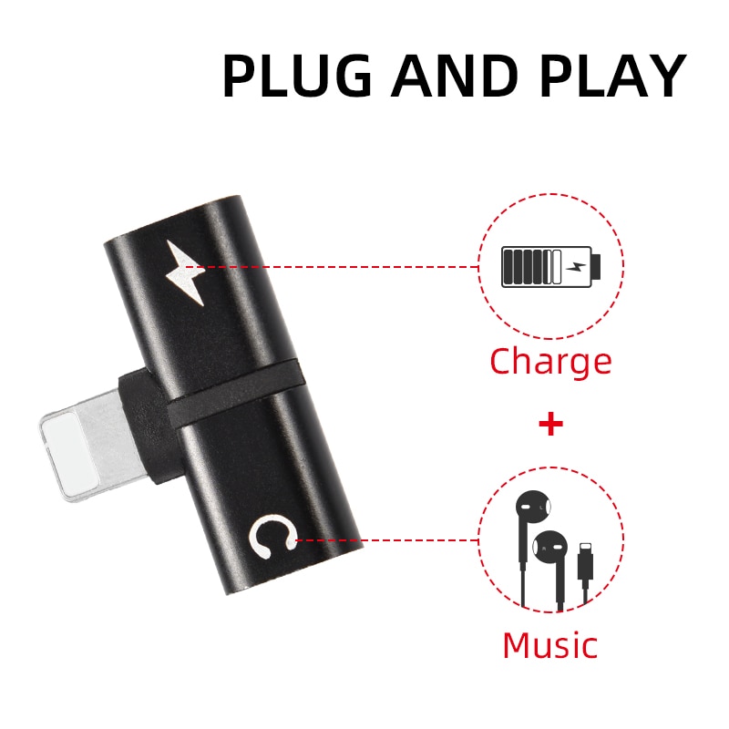 Bộ Chuyển Đổi Âm Thanh Và Sạc 2 Trong 1 Jack Aux 3.5 mm Cho Iphone 11 7plus