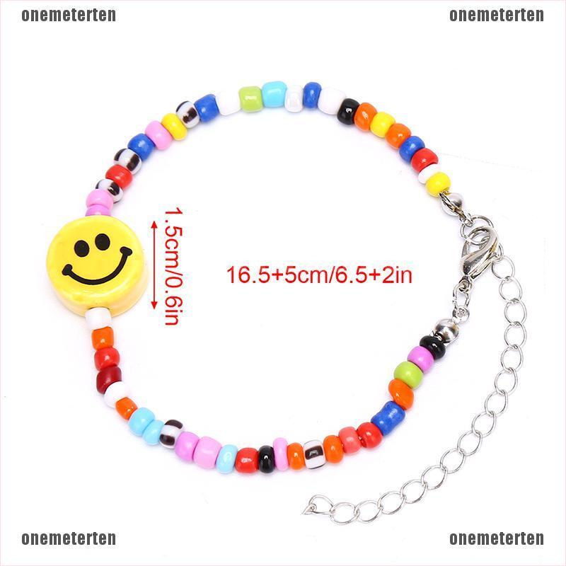 Vòng Tay Chuỗi Hạt Nhiều Màu Hình Mặt Cười Phong Cách Boho Cho Nữ | BigBuy360 - bigbuy360.vn