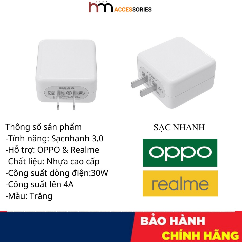 Củ sạc nhanh VOOC 3.0 cho OP-PO & REAL-ME chính hãng 1 ĐỔI 1