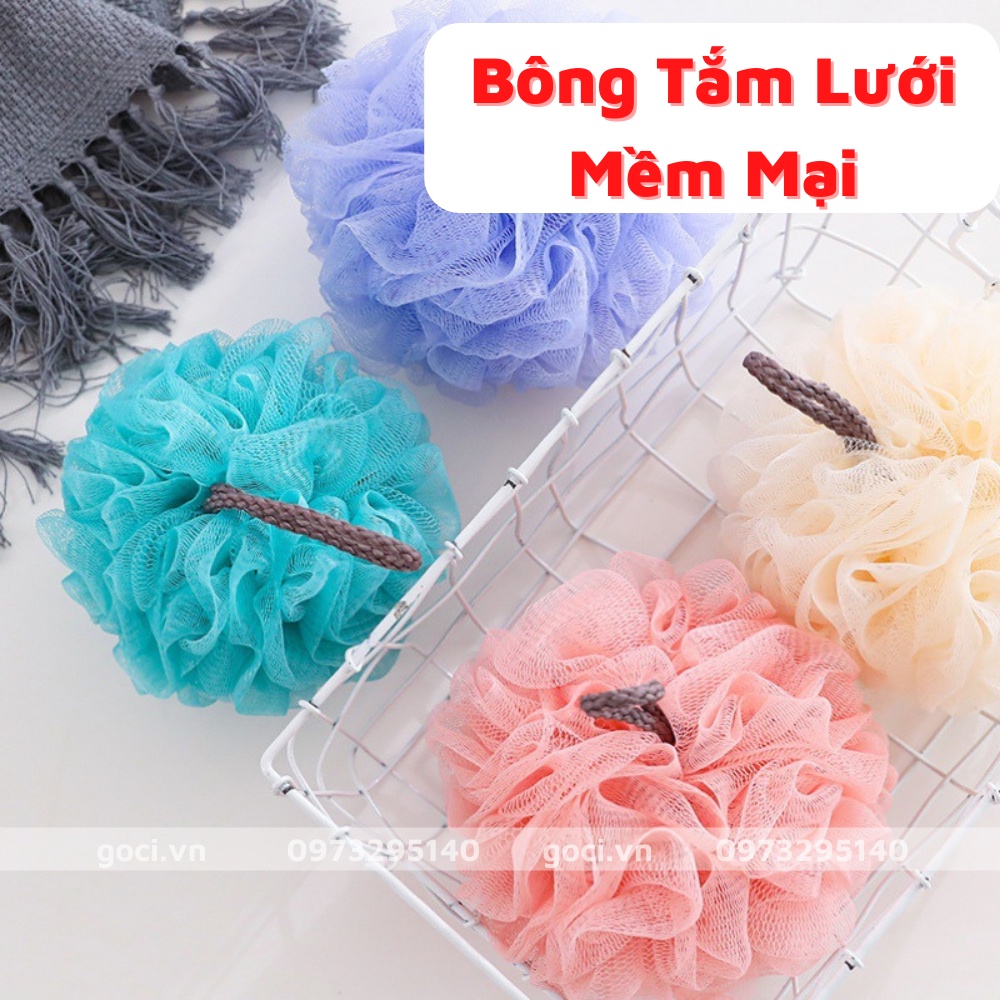 Bông tắm tẩy tế bào chết kì ghét tạo bọt lưới tròn chà lưng siêu mềm mịn cao cấp