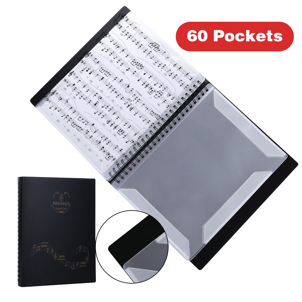 Bìa kiểu xoắn ốc để đựng 60 trang ghi nốt nhạc luyện tập đánh đàn piano có thể mở ra