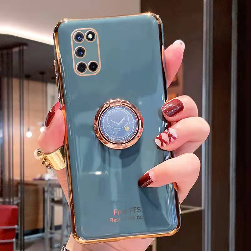 Ốp Điện Thoại TPU Mềm Mạ Điện Có Vòng Đỡ Cho OPPO F11 F11 Pro A94 4G A93S A93 5G A93 4G A92S A91 A74 5G A74 4G A72 5G