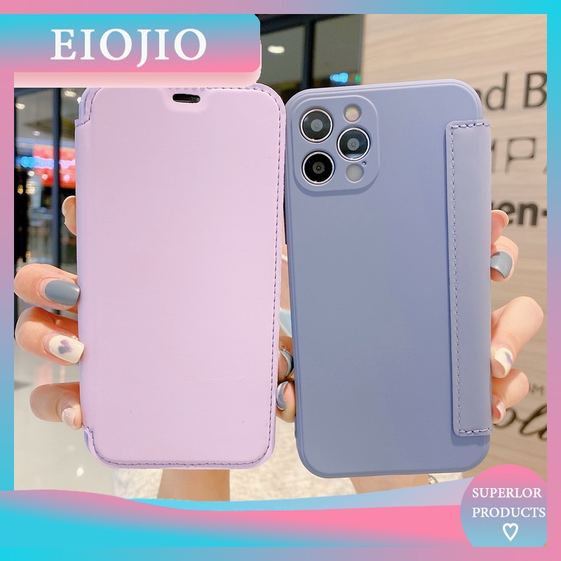 Silicone Bao Da Điện Thoại Silicon Nắp Gập Có Ngăn Đựng Thẻ Màu Kẹo Cho Iphone 13 13 Mini Pro Max 13