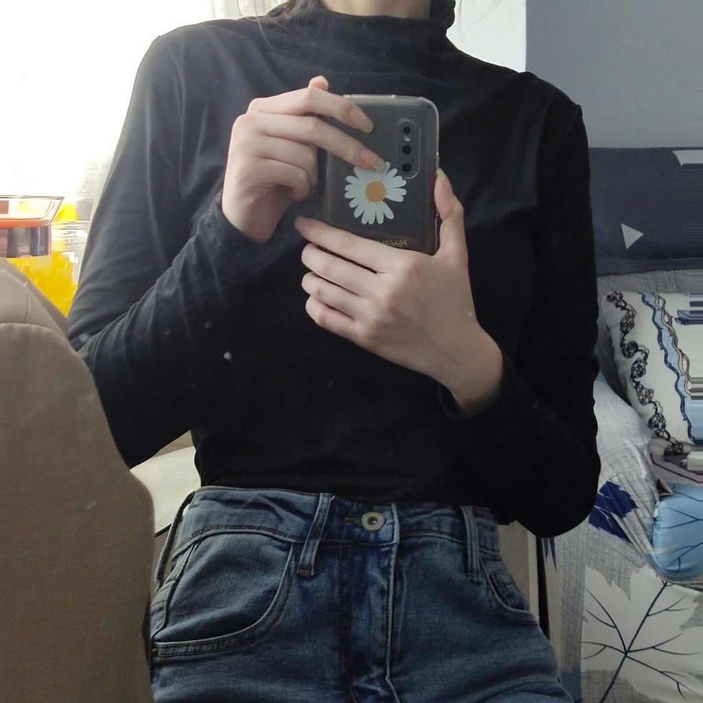 Áo thun tay dài mùa thu phong cách công sở Hàn Quốc cho nữ