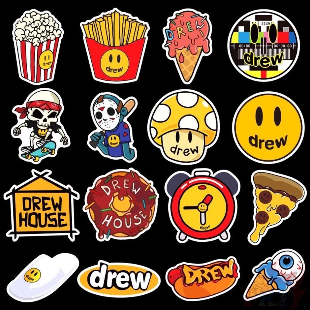 Bộ 100 Sticker DREW cá tính chống nước dán trang trí vali mũ bảo hiểm xe máy | Rinart.vn