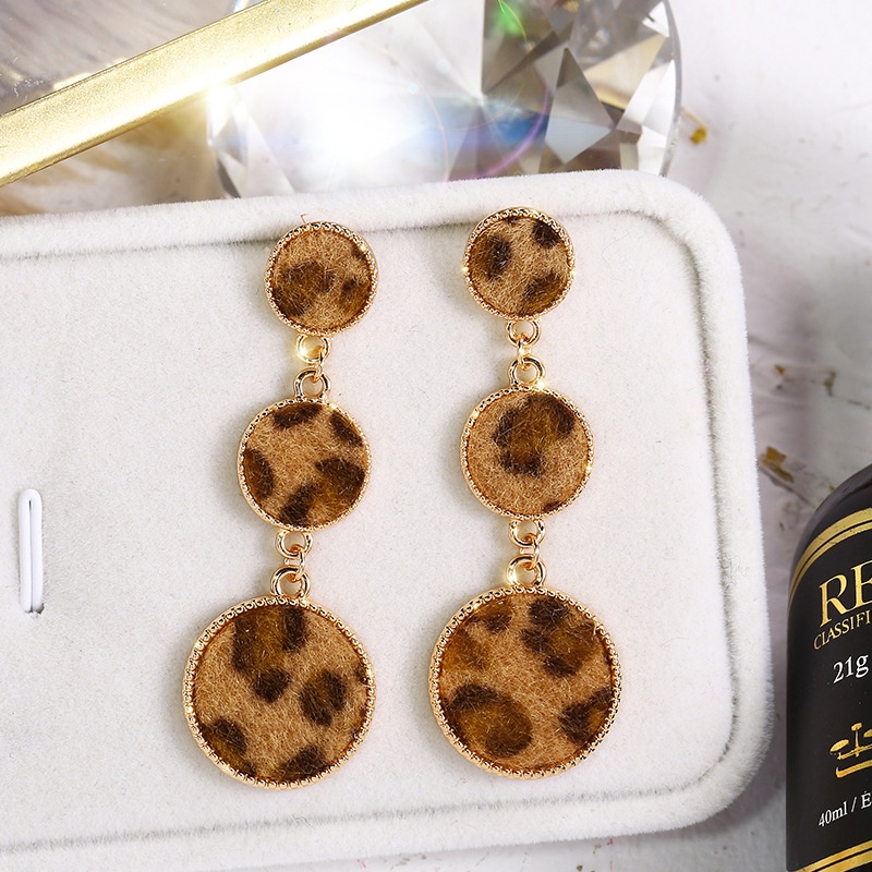 Bông Tai Họa Tiết Da Báo Phong Cách Âu Mỹ Cá Tính