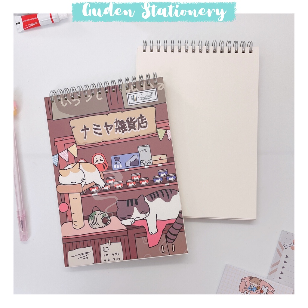 Sổ tay vẽ chì, sổ tay vẽ ký họa, Sketchbook A5 mèo Nhật Bản Guden_Guden Stationery