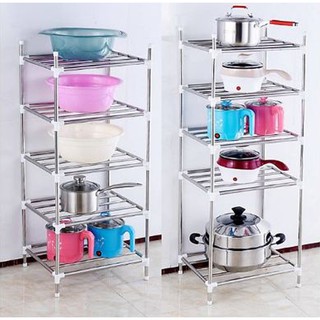Kệ để xoong nồi 5 tầng inox ráp kích thước 42x35x112cm