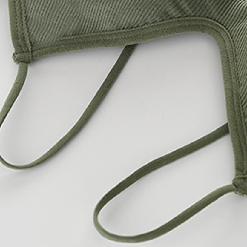 Áo bra 2 dây cotton gân tăm, có mút mềm thoải mái HLBOUTIQUE B614