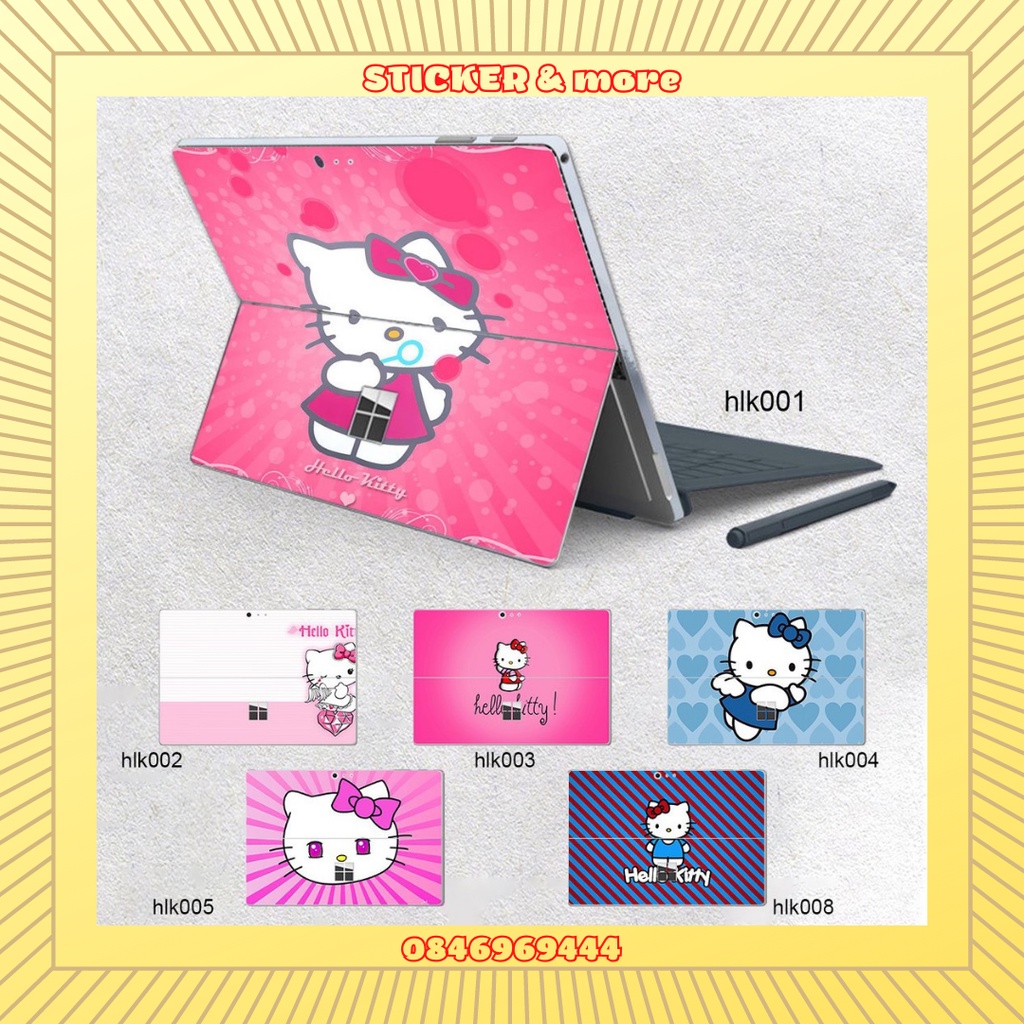 Miếng dán hình Hello Kitty cho Surface Go, Pro 2, Pro 3, Pro 4, Pro 5, Pro 6, Pro 7, Pro X