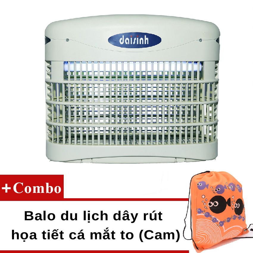 Đèn diệt muỗi gia đình Đại Sinh DS-D82 (Xám) + Túi du lịch du lịch dây rút họa tiết cá mắt to)