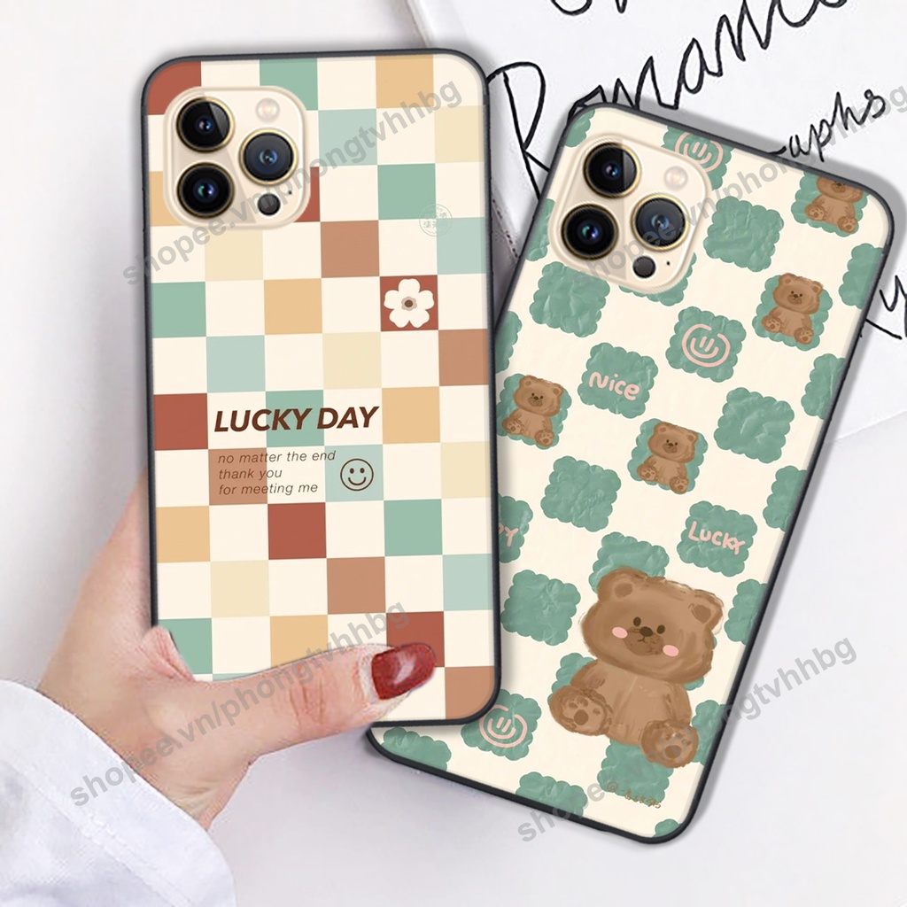 ỐP LƯNG IPHONE 13-IPHONE 13 PRO-IPHONE 13 MINI-IPHONE 13 PRO MAX trái tim gấu bo viền cực đẹp giá rẻ
