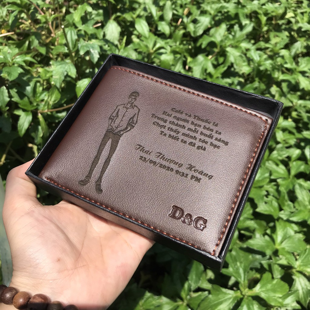 Ví da simili dành cho phái mạnh - Khắc hình và khắc tên theo yêu cầu