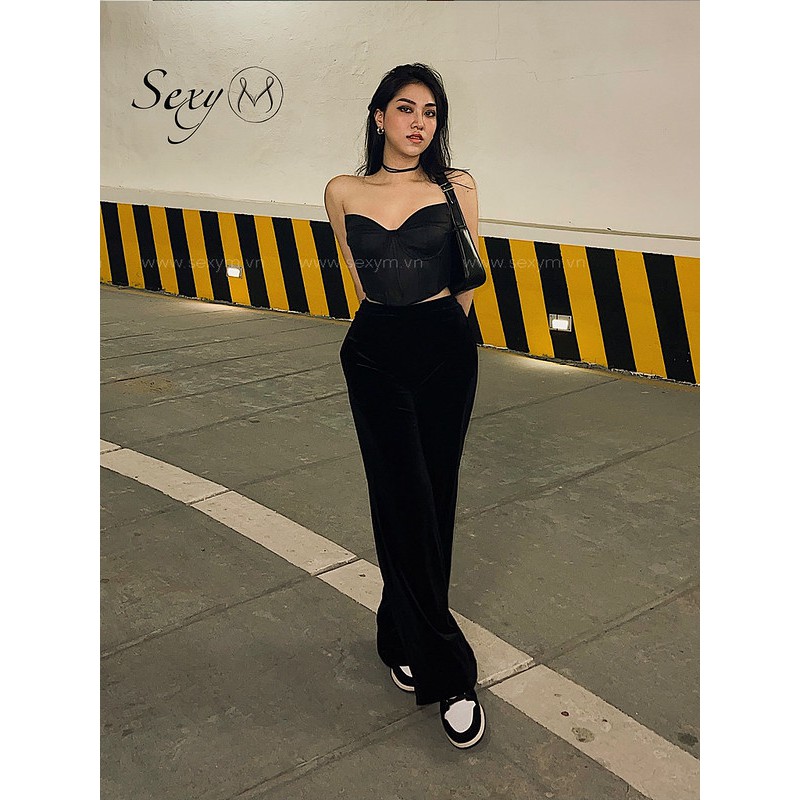 Áo croptop Corset giả d.a màu đen A122B Sexy M