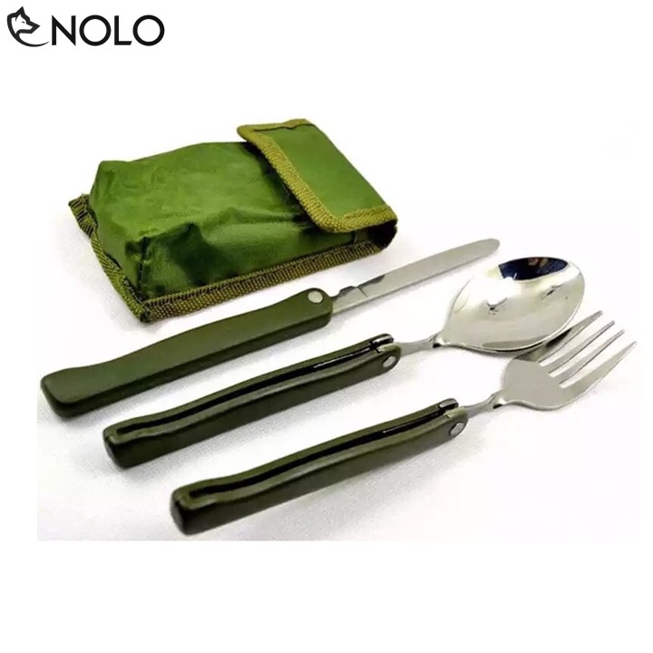 Bộ Muỗng Nĩa Du Lịch Dã Ngoại Fork Knife Kiểu Quân Đội