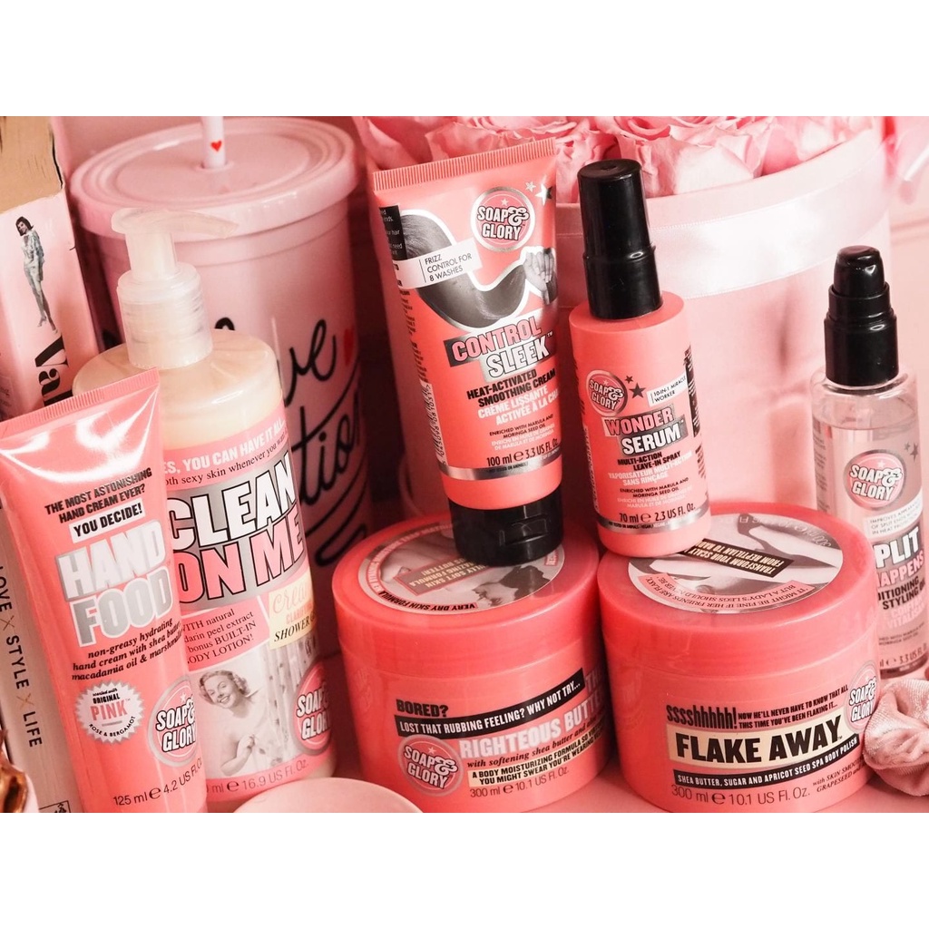 Tẩy tế bào chết Flake Away Scrub Soap &amp; Glory hương nước hoa Rose &amp; Bergamot giúp sáng da 300ML