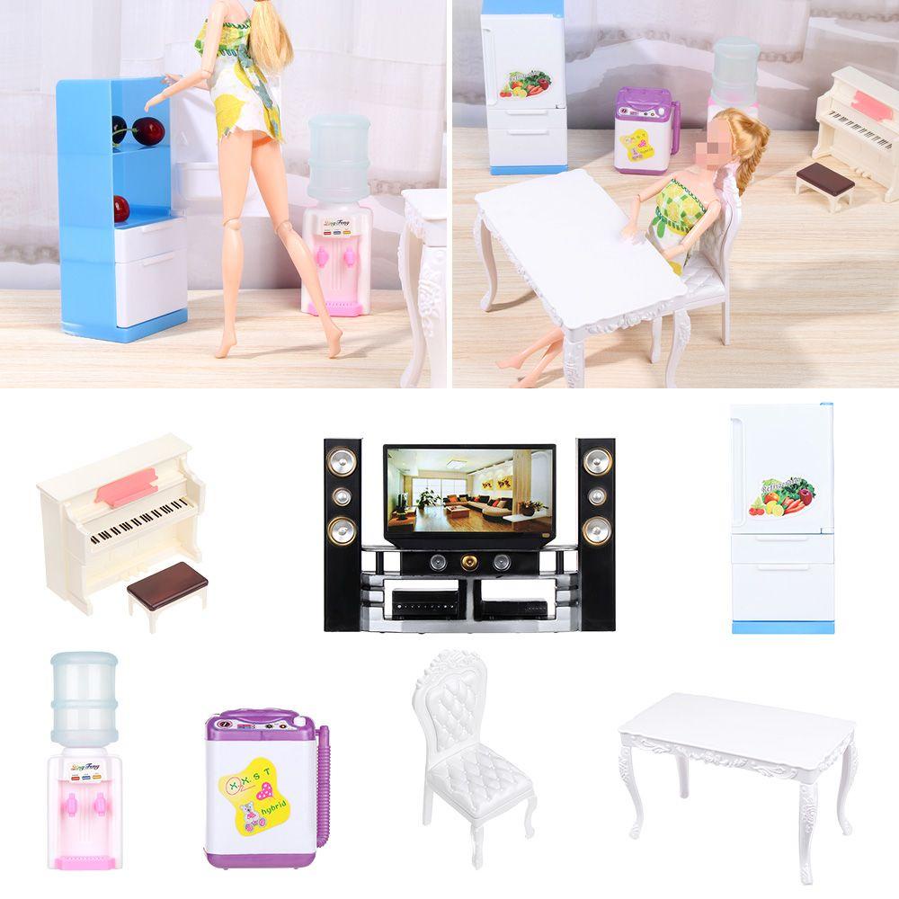 BEBETTERM Bộ Bàn Ghế Nội Thất Xinh Xắn Cho Nhà Búp Bê