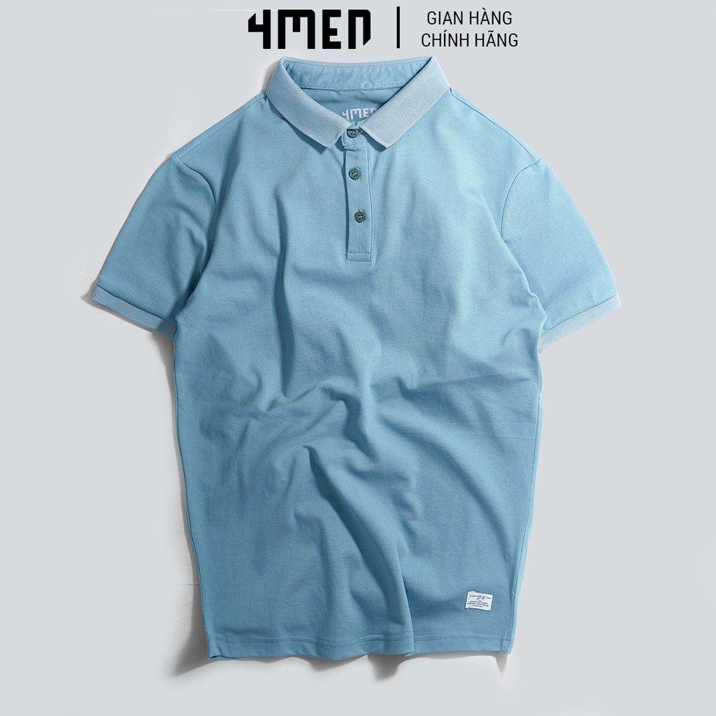 Áo thun polo nam trơn 4MEN PO028 cổ bẻ, ngắn tay, form slimfit, vải cotton cá sấu cao cấp | BigBuy360 - bigbuy360.vn