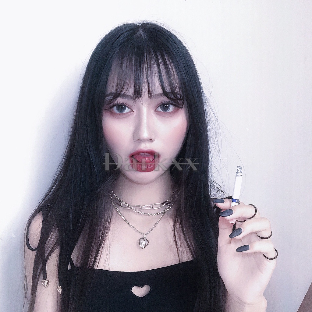 Vòng cổ Mặt Trái Tim Đôi Nhiều Màu Thời Trang Âu Mỹ