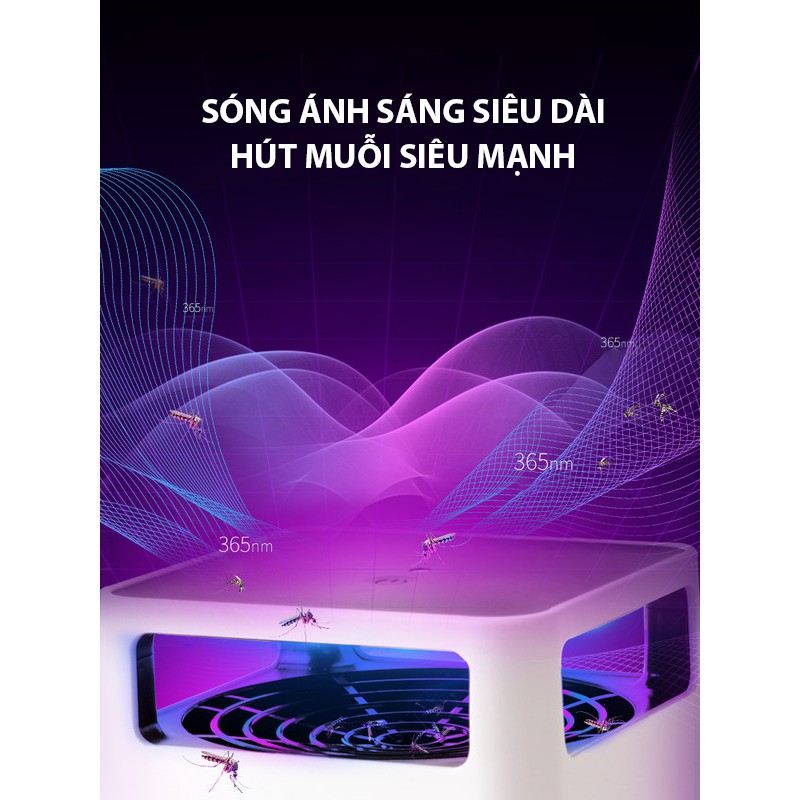 Đèn bắt muỗi diệt côn trùng  thông minh-Bẫy muỗi khoa học diệt muỗi vật lý- Gió lốc mạnh cuốn  diệt muỗi toàn diện