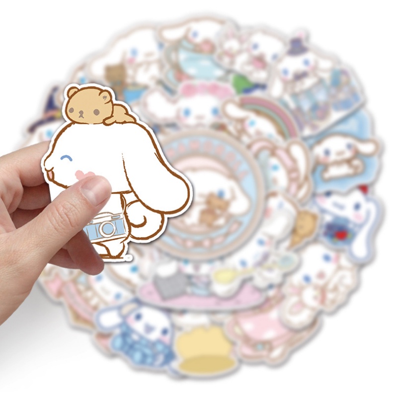 50 miếng dán hình Cinnamoroll dễ thương cho hành lý tủ lạnh xe tay ga hộp đựng đồ dùng học tập và tự tay trang trí