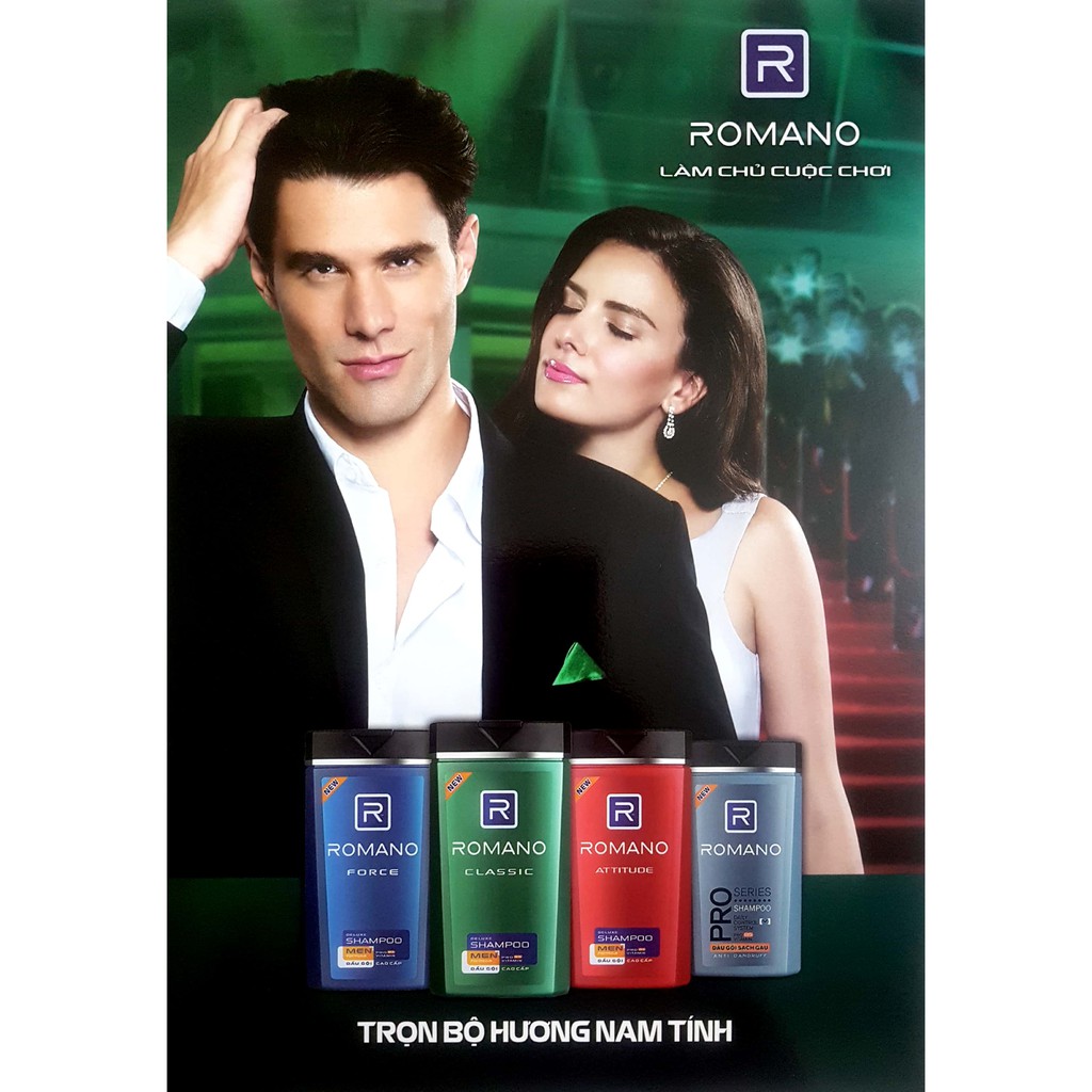 Combo 2 Chai Tắm Gội Cao Cấp Romano 2in1 Classic