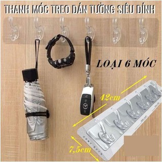 Thanh 6 Móc Dán Tường Trong Suốt