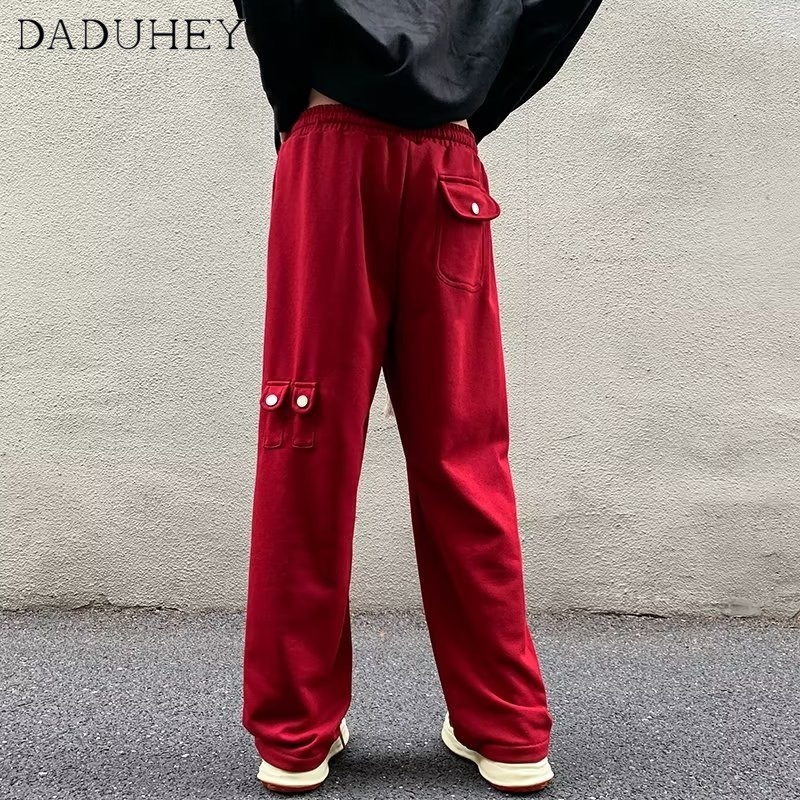 DaDuHey Men's Loose Casual Pants Vibe Fashion Brand Functional Overalls