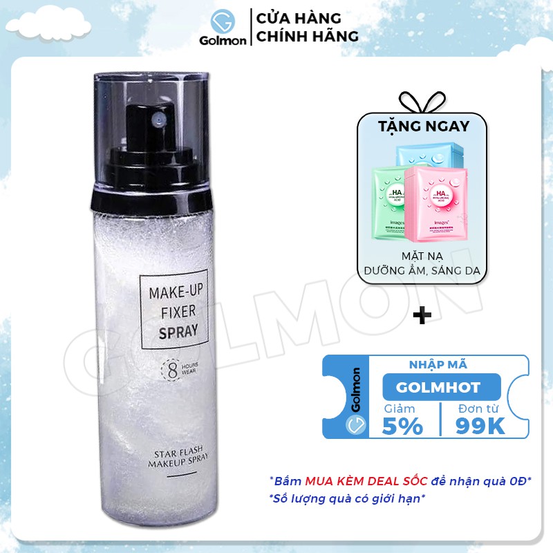 Xịt khoáng khóa lớp make up MAKEUP FIXER SPRAY ánh nhũ giữ lớp trang điểm lâu trôi và cấp ẩm tức thì cho nàn da