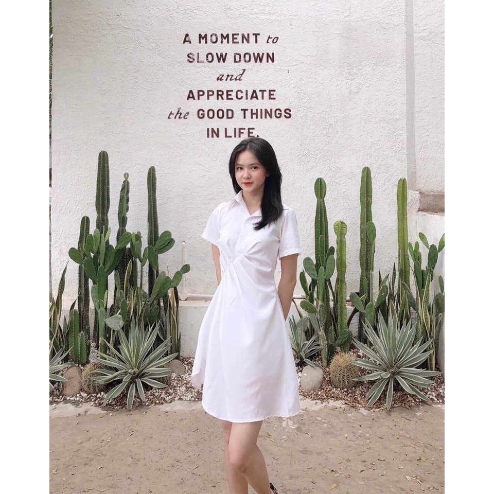 SET ĐẦM XẾP LY 2 MÀU TRẮNG ĐEN KÈM QUẦN | BigBuy360 - bigbuy360.vn