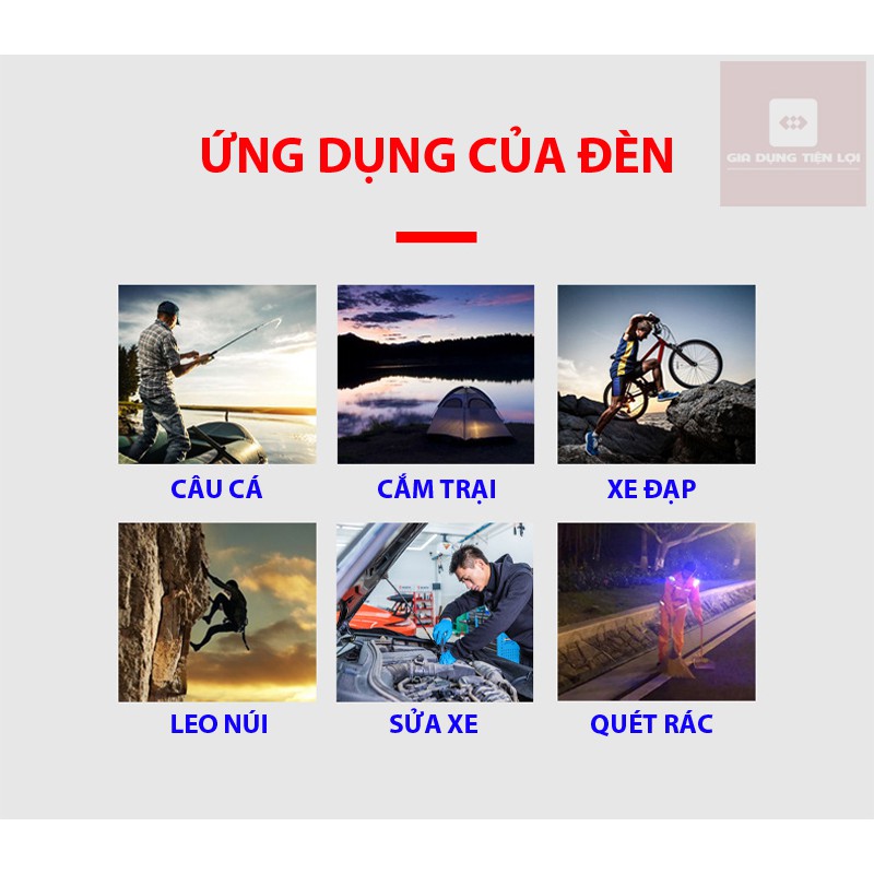 Đèn pin đội đầu siêu sáng 101 pha xa và gần (kèm pin và dây sạc USB)