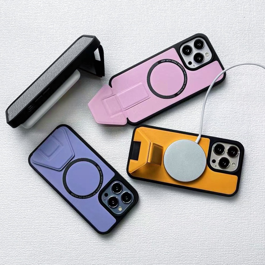 Business style magnetic phone case suitable for iPhone 14 Pro max invisible stand 11 12 13 Pro max leather case