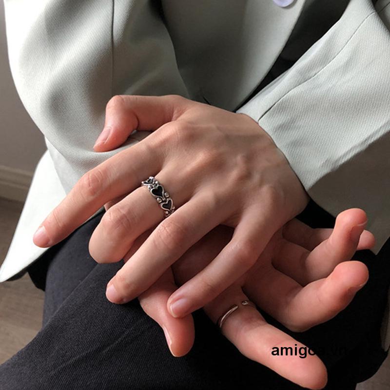 ✨✨màu bạc đơn giản mỏng khoét rỗng hình trái tim phụ kiện