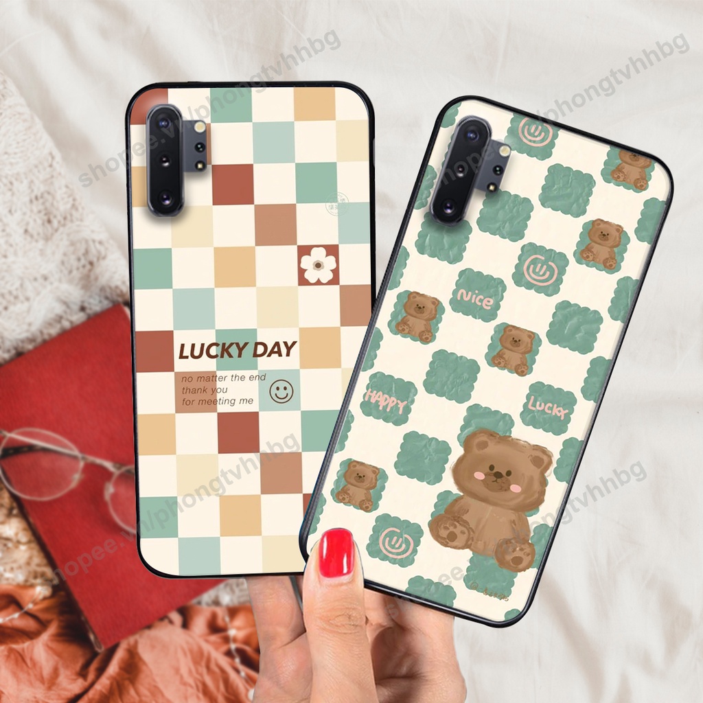 Ốp lưng Samsung Note 10 / Note 10 Plus / Note 10+ in mẫu gấu bo viền , smile mặt cười cực cute đẹp